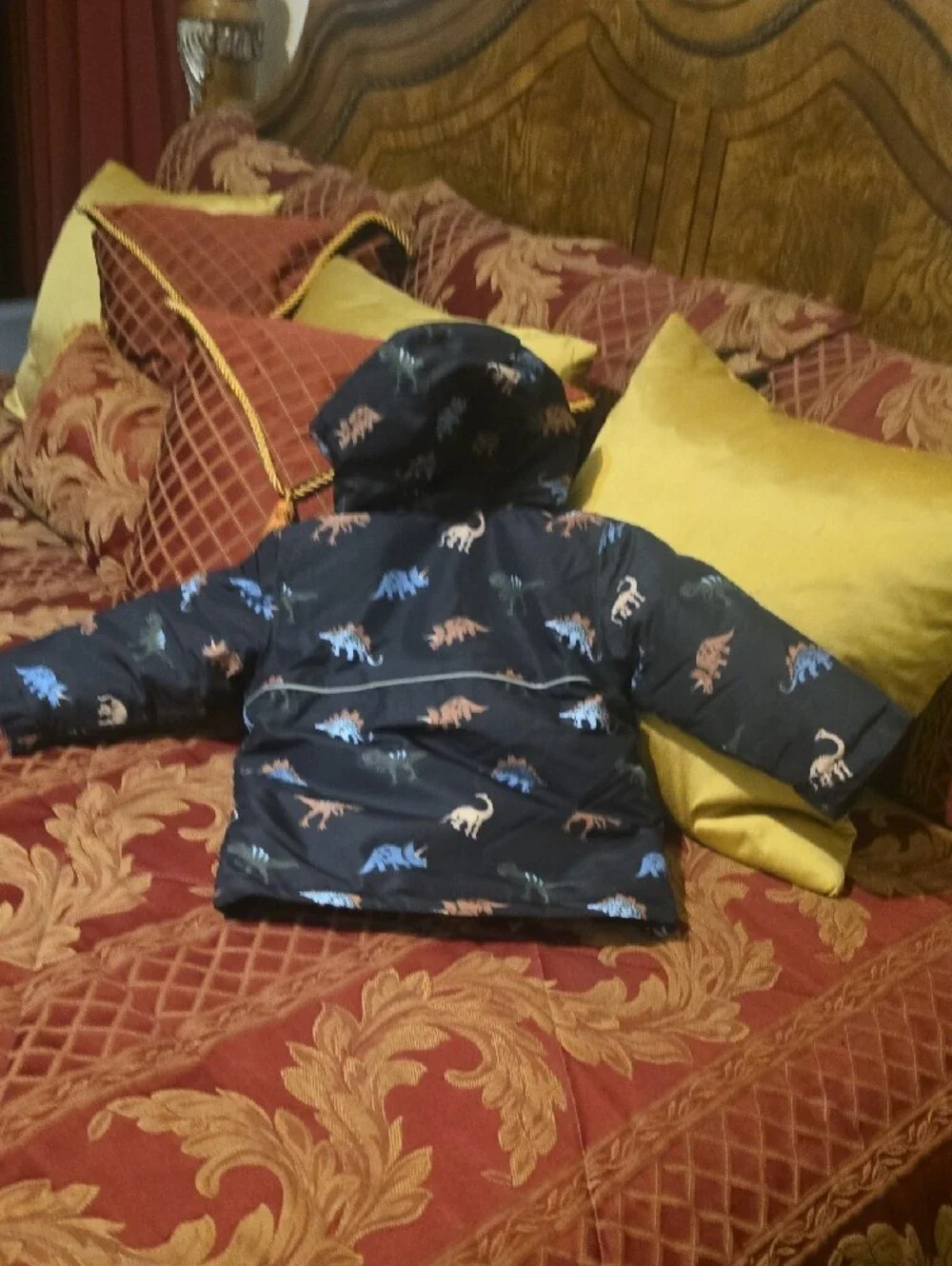 The Children's Place Navy Dino Hooded Puffer Jacket [2T] NWT
